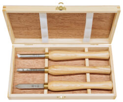 Cuchilla para torno de madera Mini-torneado de maderaJuego de cuchillos F, HSS, 3-tlg.