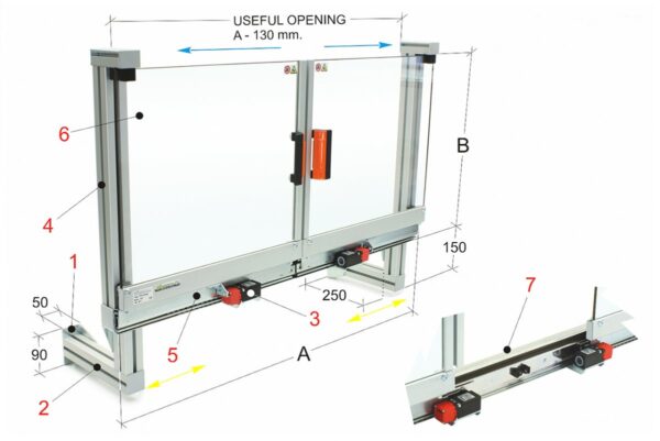 Dispositivo de protección para instalación sobre mesas de máquina PRE 10/860